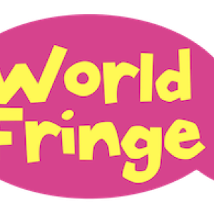 World Fringe in yellow letters in a pink speech bubble