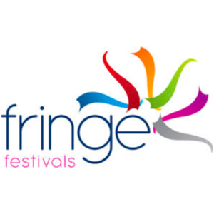 CAFF logo, reads "fringe festivals" surrounded by rainbow ribbons