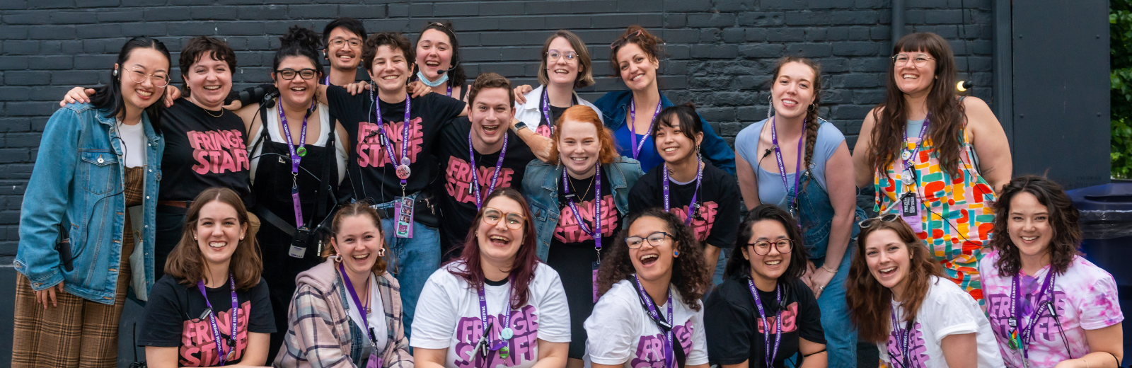 Fringe 2024 staff gather and smile at the camera